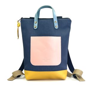 Mochila Daniel Chong Azul bolsillo rosa Slim Mini Impermeable DZ