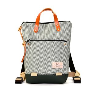 MOCHILA MINI BOOK HOLDER IMPERMEABLE DANIEL CHONG BOLSILLO ESPIGA FALDÓN VERDE DZ.