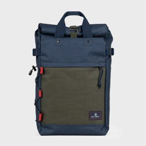 Mochila enrollable Adventurer 100% poliéster reciclado azul/kaki