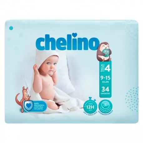 Chelino Pañal Love Talla 4 9-15 kg 34 unidades