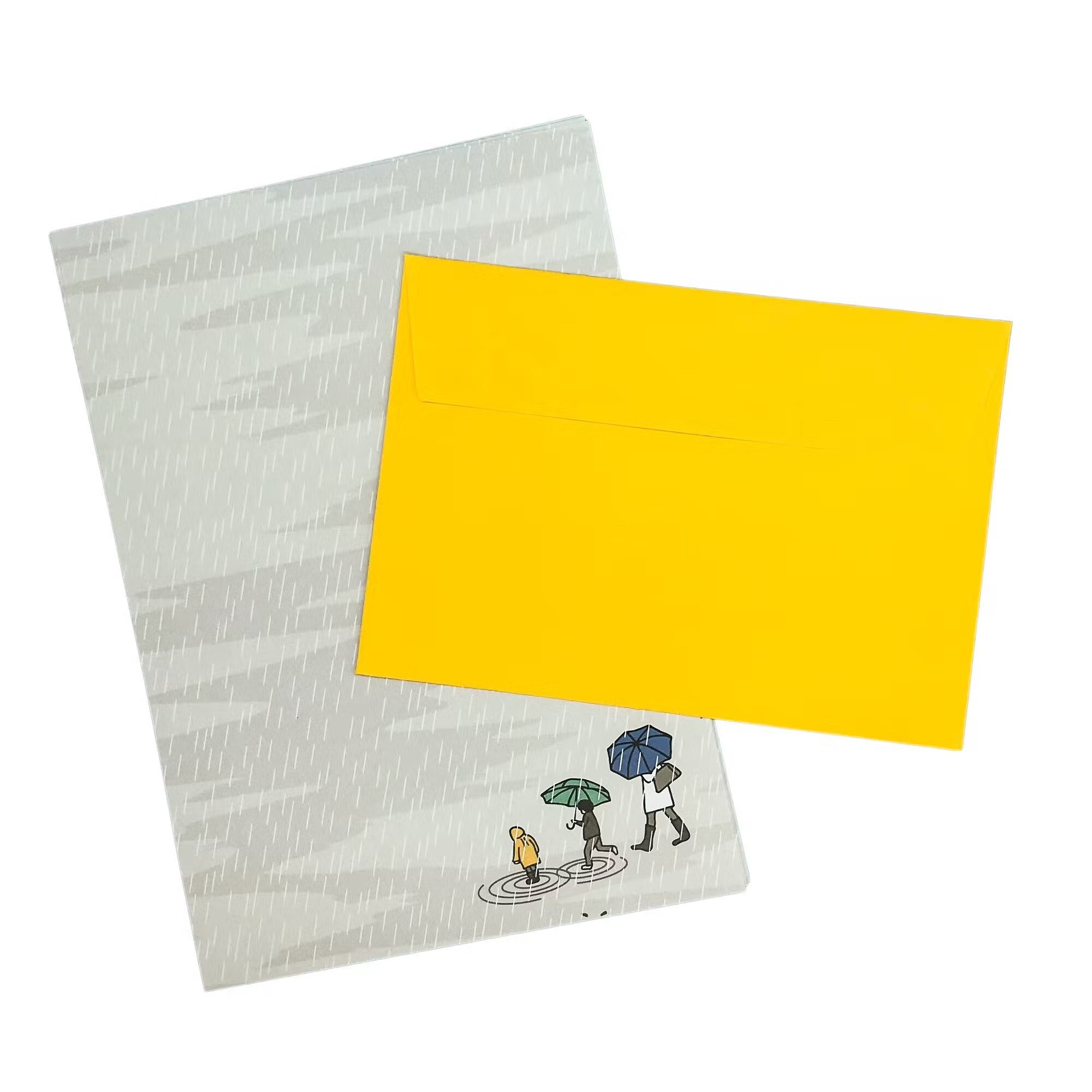 Conjunto de sobres y papel de cartas día de lluvia - Imagen 3