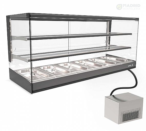 Sayl Vitrina Refrigerada Logic Triple Grupo Remoto Capacidad 4 a 8 GN 1/3 Ancho 84 a 154 cm