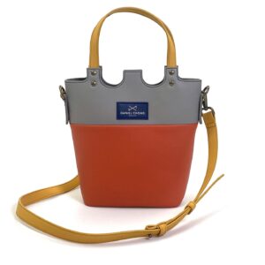 LITTLE T-SHIRT BAG GRIS-NARANJA
