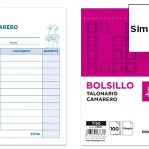TALONARIO LIDERPAPEL CAMARERO BOLSILLO ORIGINAL T150