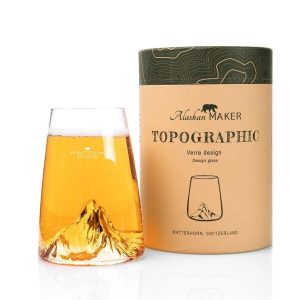 Vaso de vidrio con diseño topográfico: Monte Matterhon