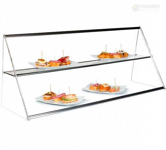 VG Vitrina Neutra para Pinchos TRIE 2 Pisos Ancho 101,2 o 121,2 cm Alto 40,5 cm